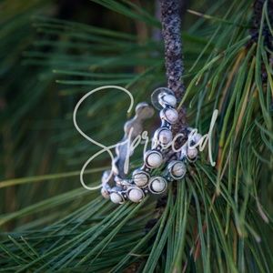 White Turquoise Hoop Earrings